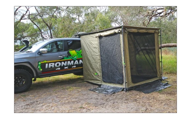 Umbrar lateral ironman 4x4 cu iluminare led, 2.5m latime x 2.5 m extindere Umbrar lateral ironman 4x4 cu iluminare led, 2.5m latime x 2.5 m extindere