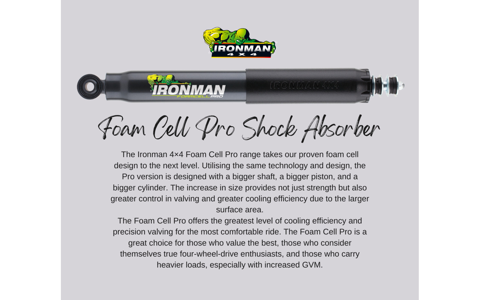 Amortizor FATA FoamCell PRO pentru off road FOARTE INTENS strut reglabil - reparabil pentru lift 0-50 mm