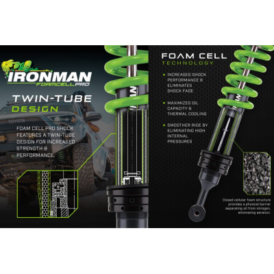 Amortizor FATA FoamCell PRO pentru off road FOARTE INTENS strut reglabil - reparabil pentru lift 0-50 mm